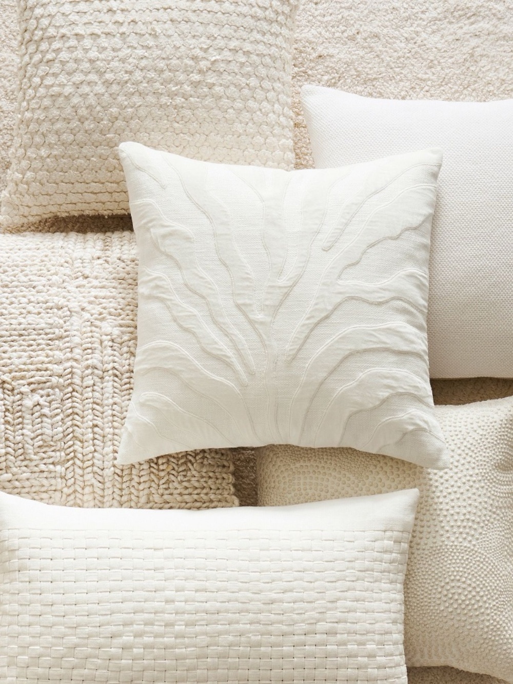 NWT! Pottery Barn Linen & Cotton Atlantic Applique Pillow Covers SET OF 2